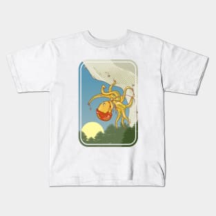 Octopus rock climbing Kids T-Shirt